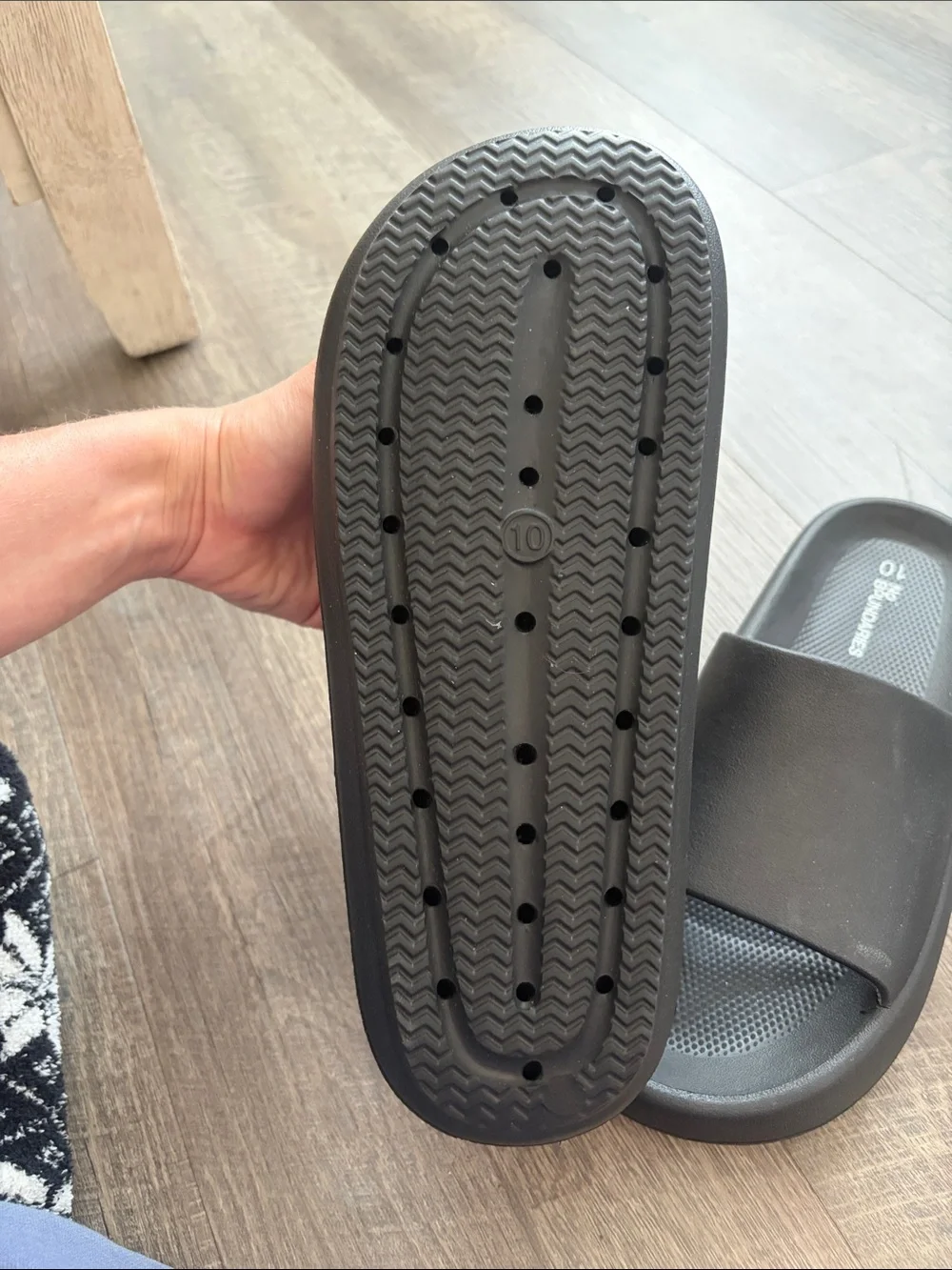 Unisex Black Slide Sandals - Cushioned Footbed